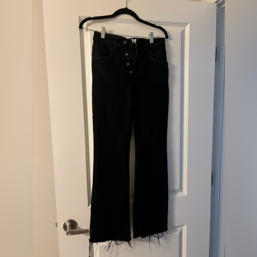 Free people Black wide leg pants